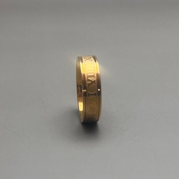 y2k 2000s vintage style roman numerals gold ring - Picture 7 of 8